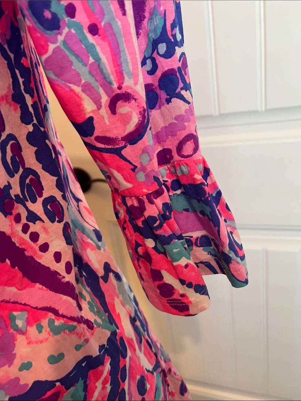 Lilly Pulitzer Girls Mini Alanna Dress Colony Coral Shell Out‎ Large